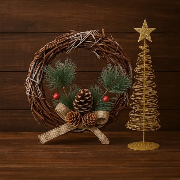 Arbol 19 cm metal + Corona 26 cm